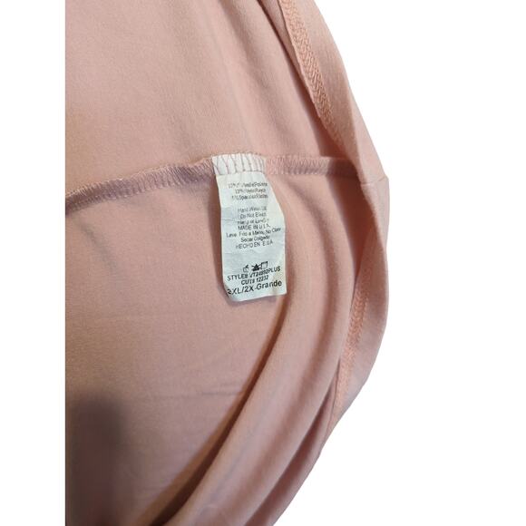 Lily Pad Pink V-Neck Blouse with Floral Sleeves Size 2XL - Picture 7 of 7